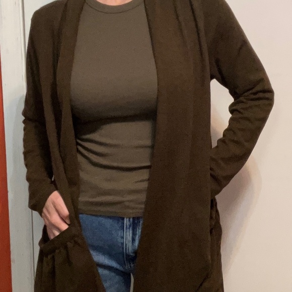 Flair Sweater - Handkerchief Style - Dark Olive Green - Picture 1 of 3